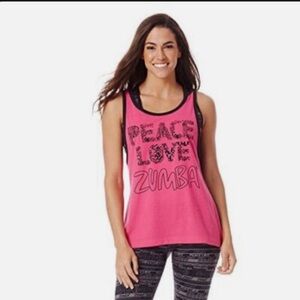 Zumba Fitness Vibrant Pink Graphic Tank Top